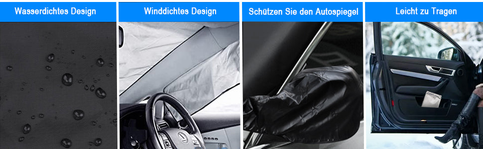 XXL Frontscheibenabdeckung für Auto mit Magnet Halterung Winter/Sommer