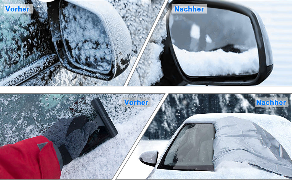 XXL Frontscheibenabdeckung für Auto mit Magnet Halterung Winter/Sommer