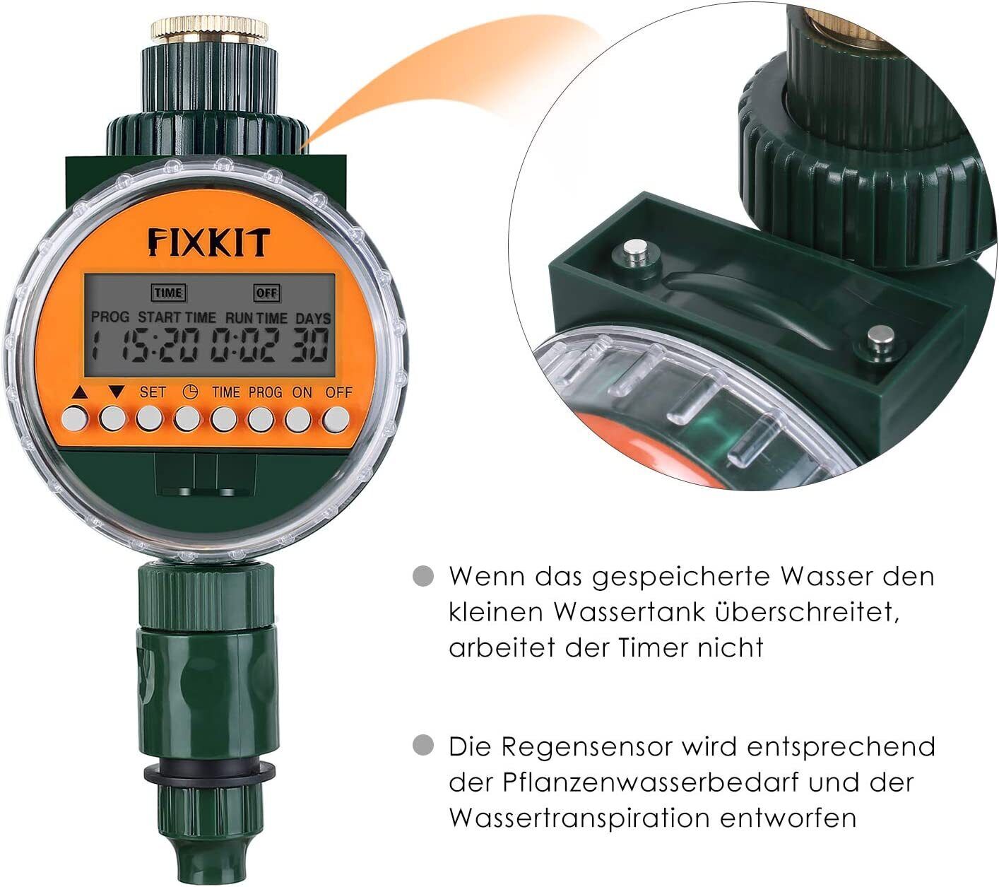 Bewässerungscomputer mit Regensensor, Zeitschaltuhr und LCD-Display