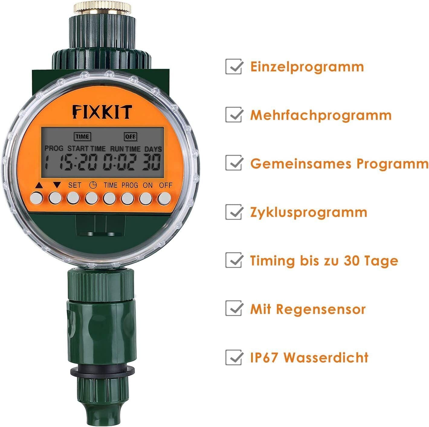 Bewässerungscomputer mit Regensensor, Zeitschaltuhr und LCD-Display