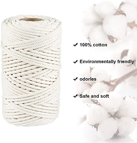 MAKRAMEE Garn 4-5mm aus Baumwolle - Beige