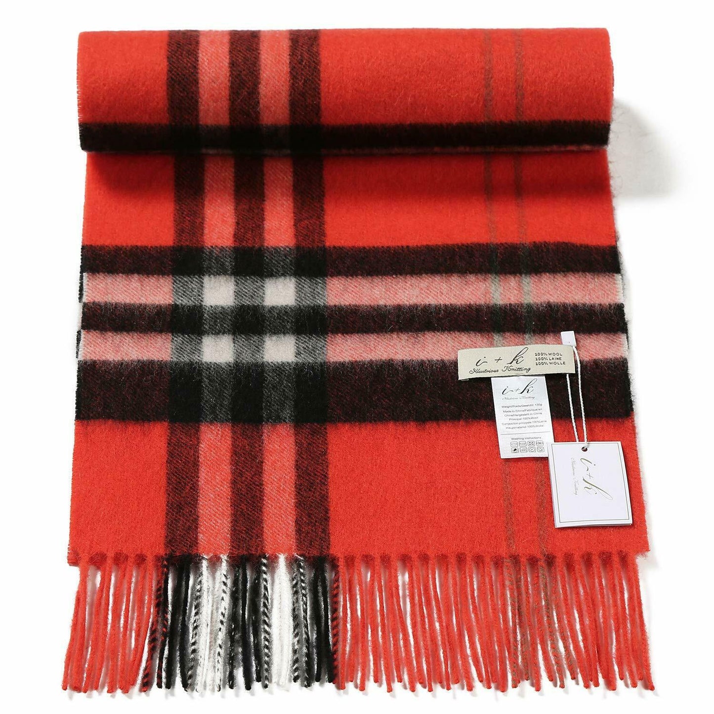 i+k Premium Schal Tuch 100% Wolle (Merino) Unisex 30x180cm in Geschenkbox A-22 - AbisZHandel