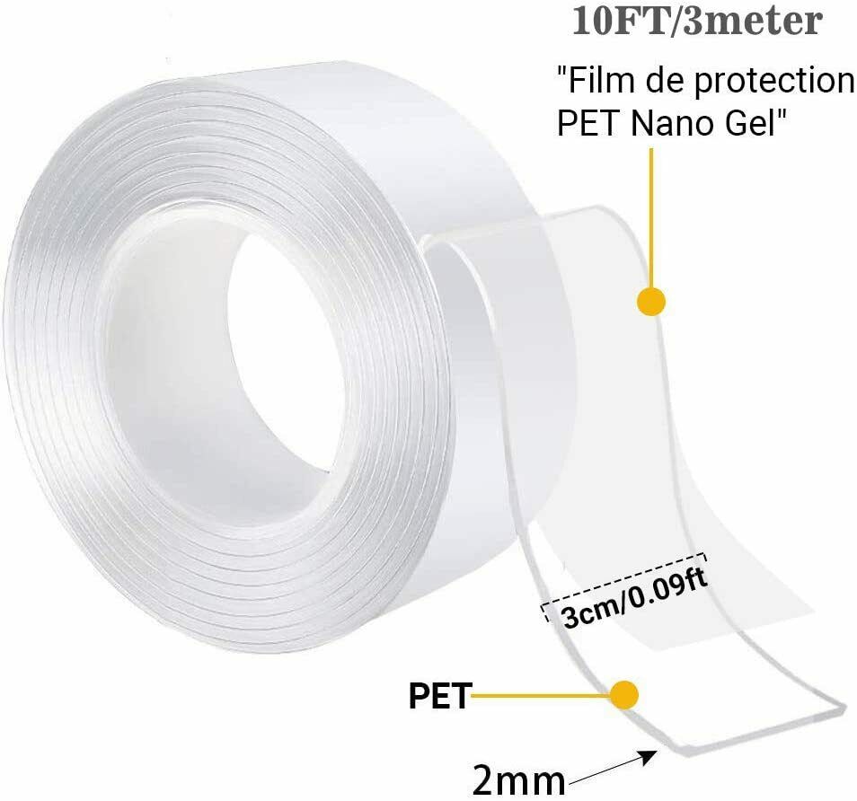 Doppelseitiges Nano Tape Klebeband Transparent Ultra Stark spurlos ablösbar - AbisZHandel