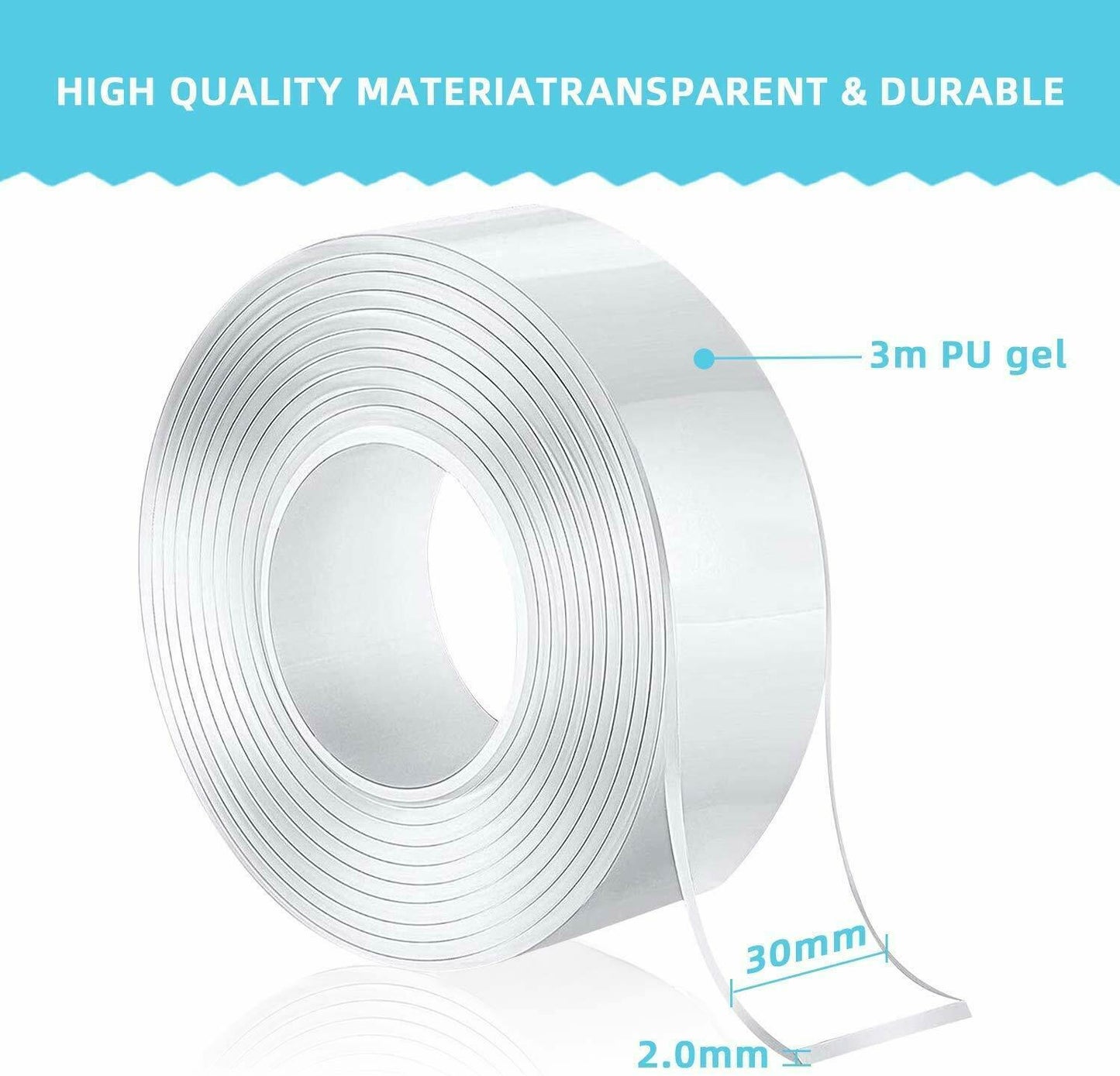 Doppelseitiges Nano Tape Klebeband Transparent Ultra Stark spurlos ablösbar - AbisZHandel