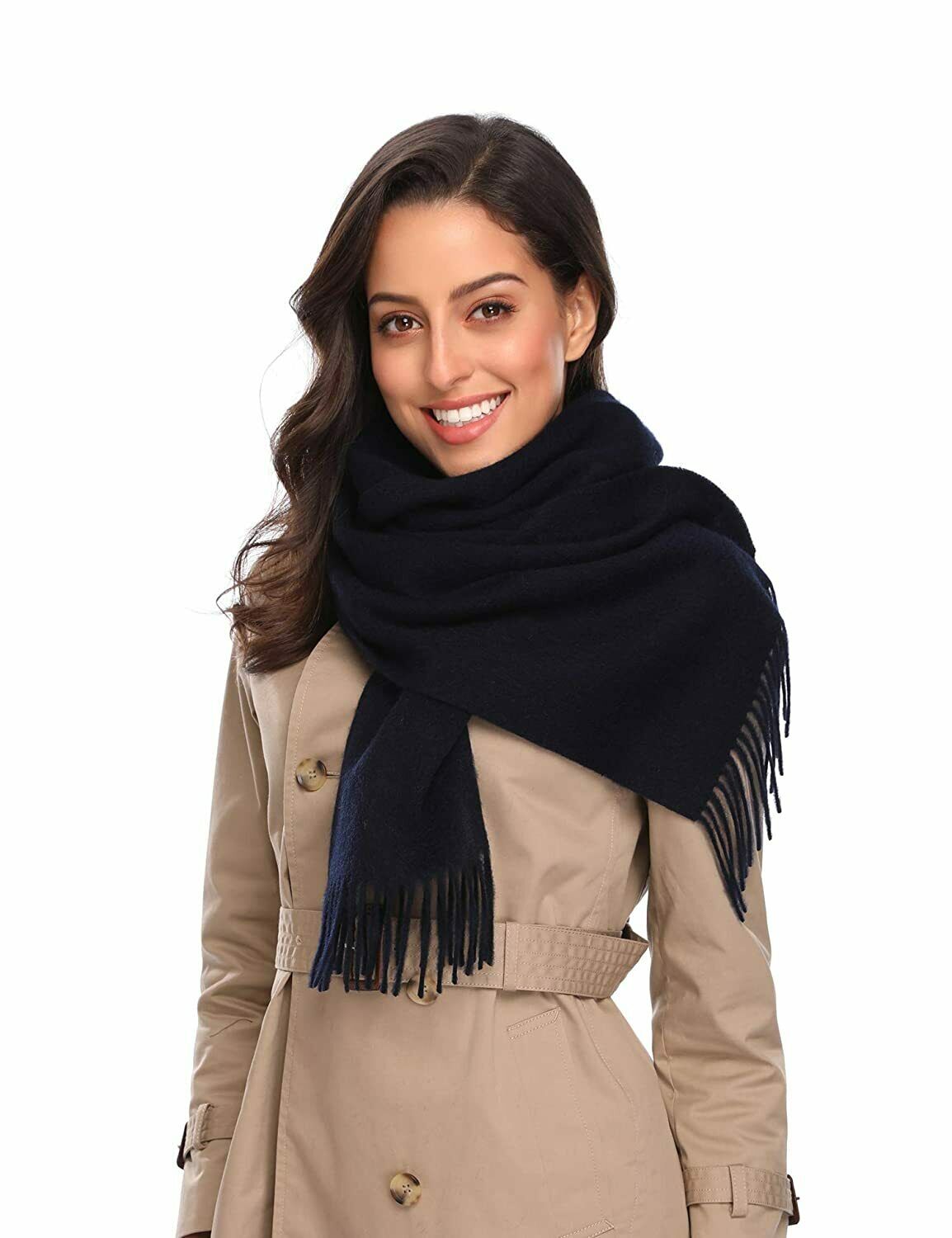 i+k Premium Schal Tuch 100% Wolle (Merino) Unisex 30x180cm in Geschenkbox A-2 - AbisZHandel