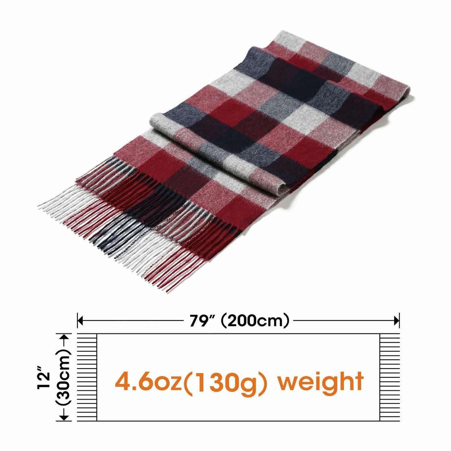 i+k Premium Schal Tuch 100% Wolle (Merino) Unisex 30x180cm in Geschenkbox A-14 - AbisZHandel
