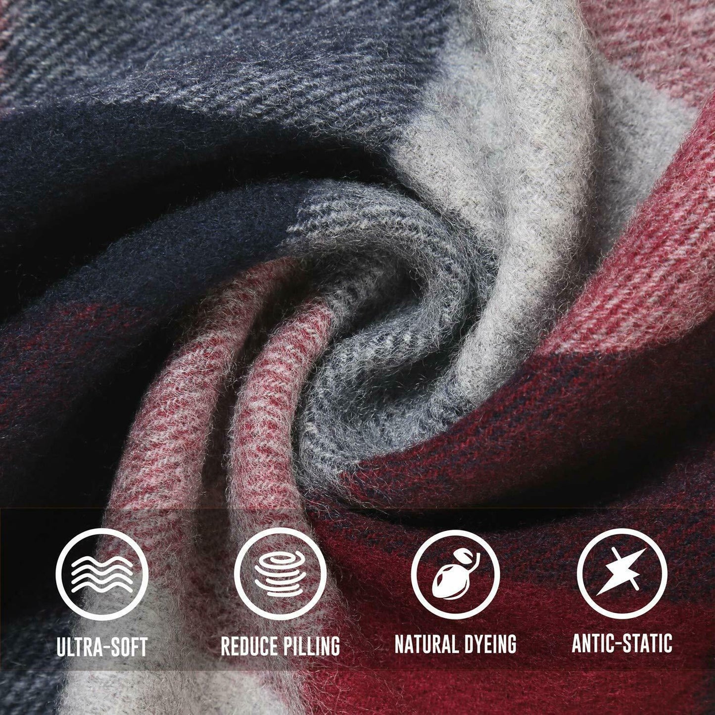 i+k Premium Schal Tuch 100% Wolle (Merino) Unisex 30x180cm in Geschenkbox A-14 - AbisZHandel