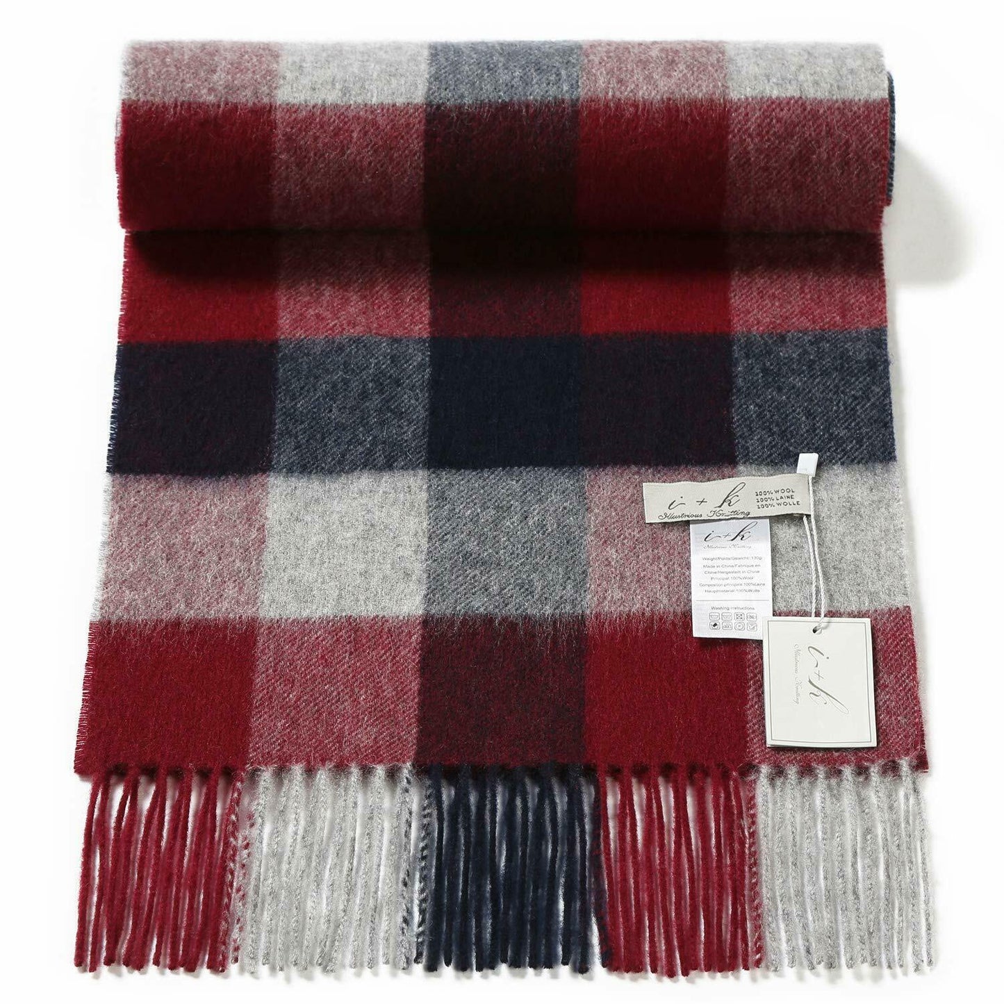 i+k Premium Schal Tuch 100% Wolle (Merino) Unisex 30x180cm in Geschenkbox A-14 - AbisZHandel