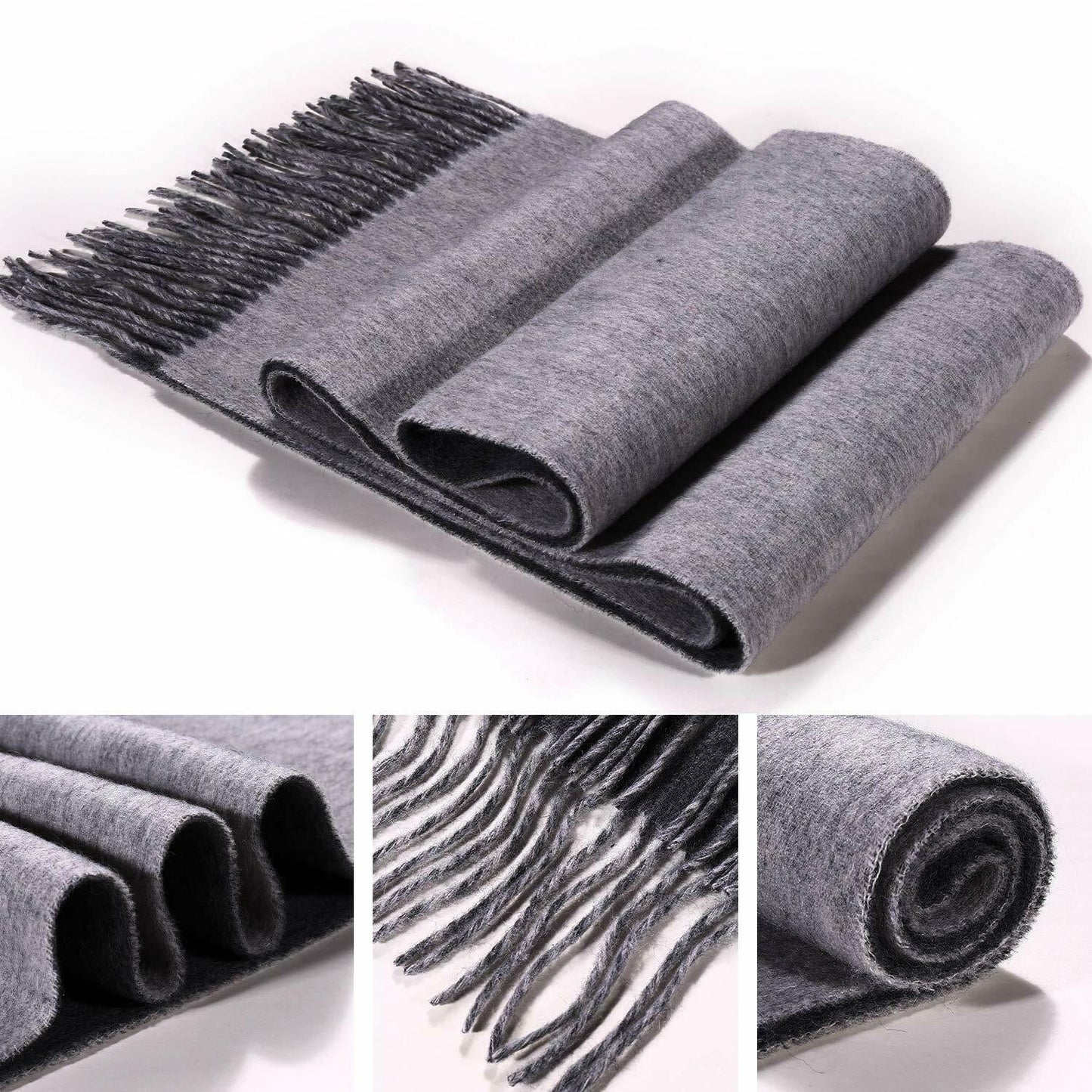 i+k Premium Schal Tuch 100% Wolle (Merino) Unisex 30x180cm in Geschenkbox A-5 - AbisZHandel