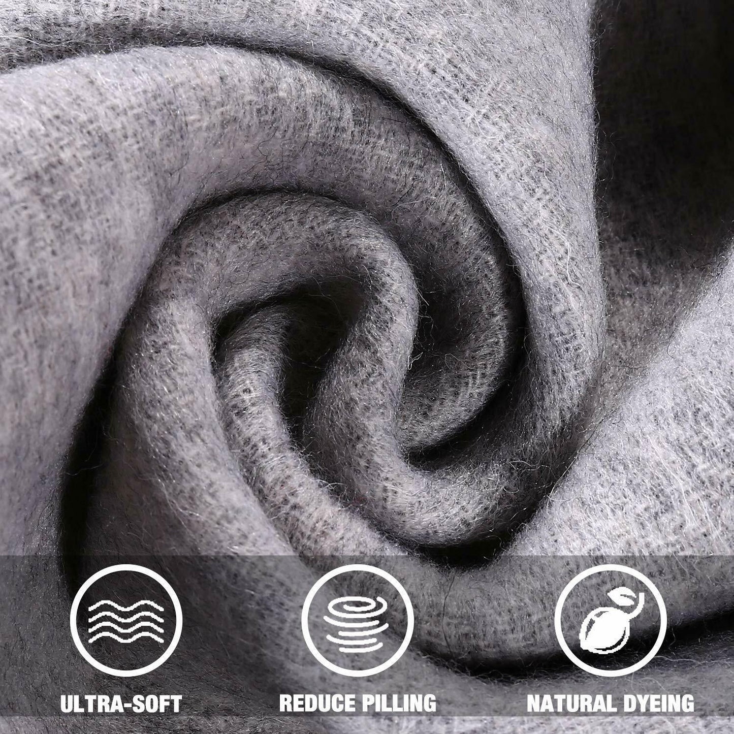 i+k Premium Schal Tuch 100% Wolle (Merino) Unisex 30x180cm in Geschenkbox A-5 - AbisZHandel