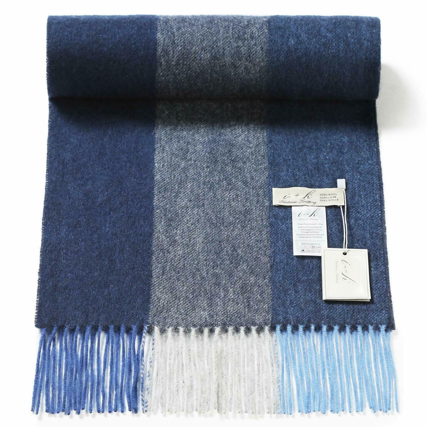 i+k Premium Schal Tuch 100% Wolle (Merino) Unisex 30x180cm in Geschenkbox A-12 - AbisZHandel