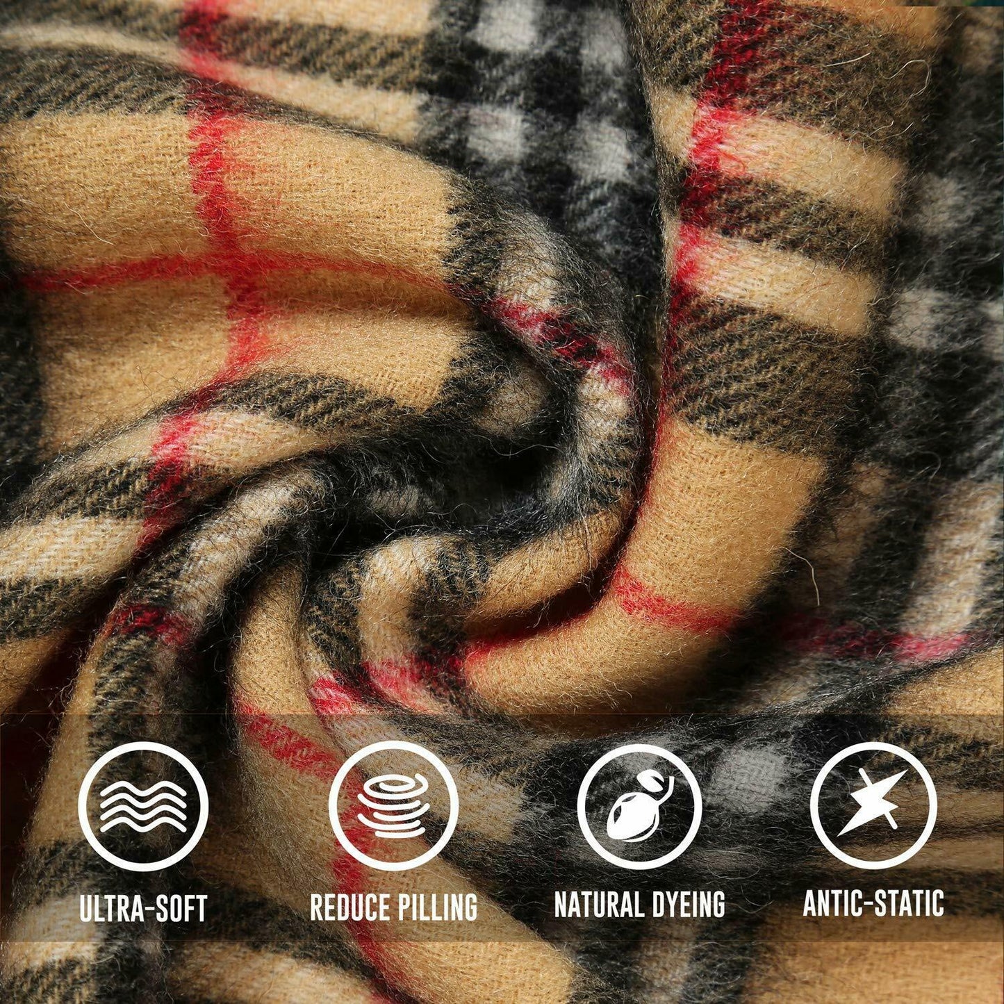 i+k Premium Schal Tuch 100% Wolle (Merino) Unisex 30x180cm in Geschenkbox A-18 - AbisZHandel