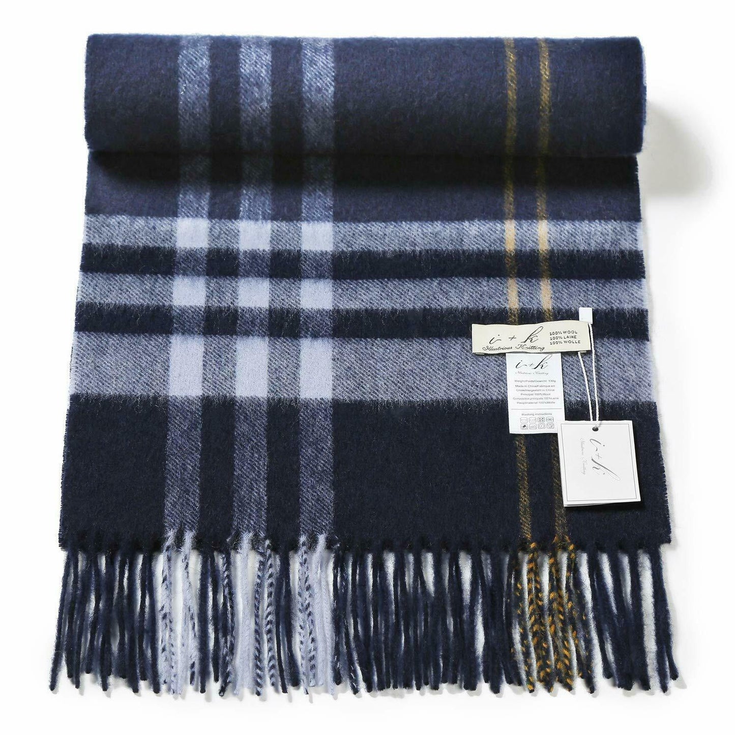 i+k Premium Schal Tuch 100% Wolle (Merino) Unisex 30x180cm in Geschenkbox A-26 - AbisZHandel
