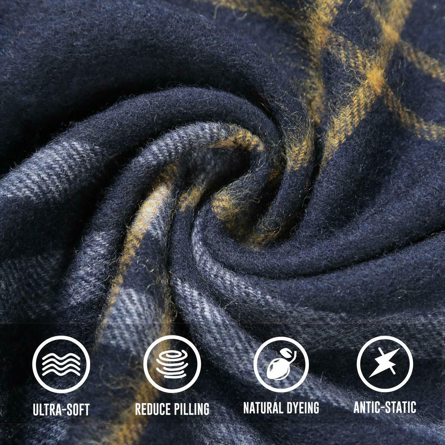 i+k Premium Schal Tuch 100% Wolle (Merino) Unisex 30x180cm in Geschenkbox A-26 - AbisZHandel