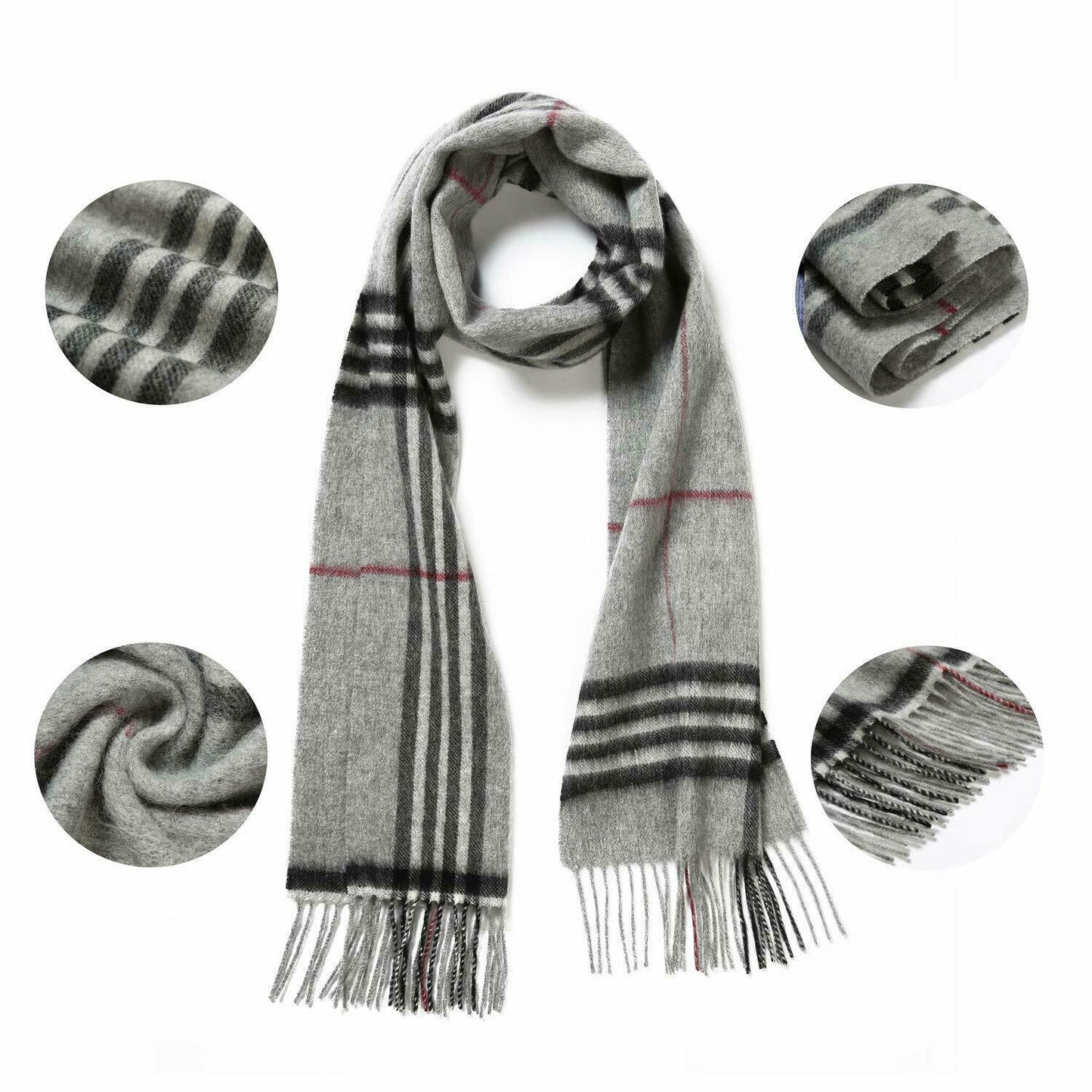 i+k Premium Schal Tuch 100% Wolle (Merino) Unisex 30x180cm in Geschenkbox A-15 - AbisZHandel