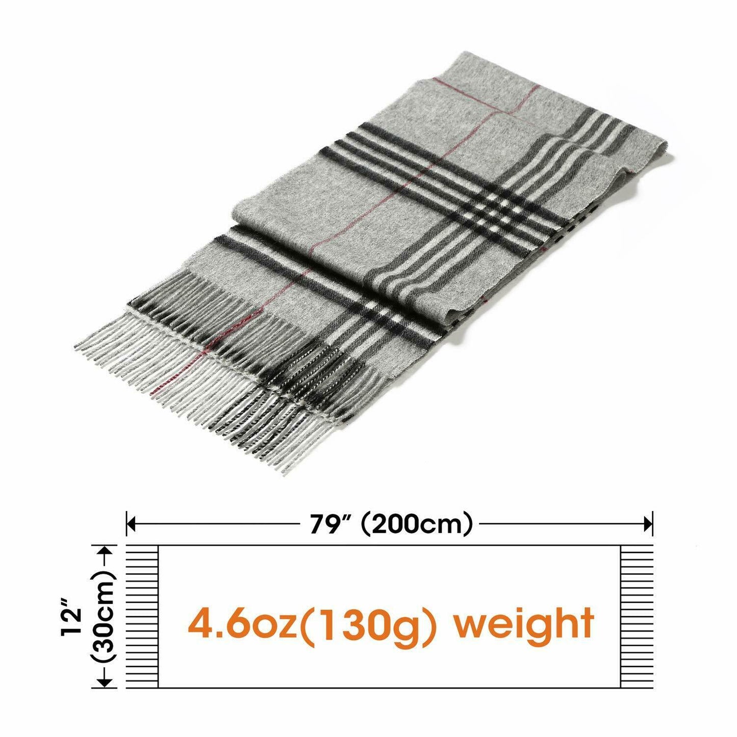i+k Premium Schal Tuch 100% Wolle (Merino) Unisex 30x180cm in Geschenkbox A-15 - AbisZHandel