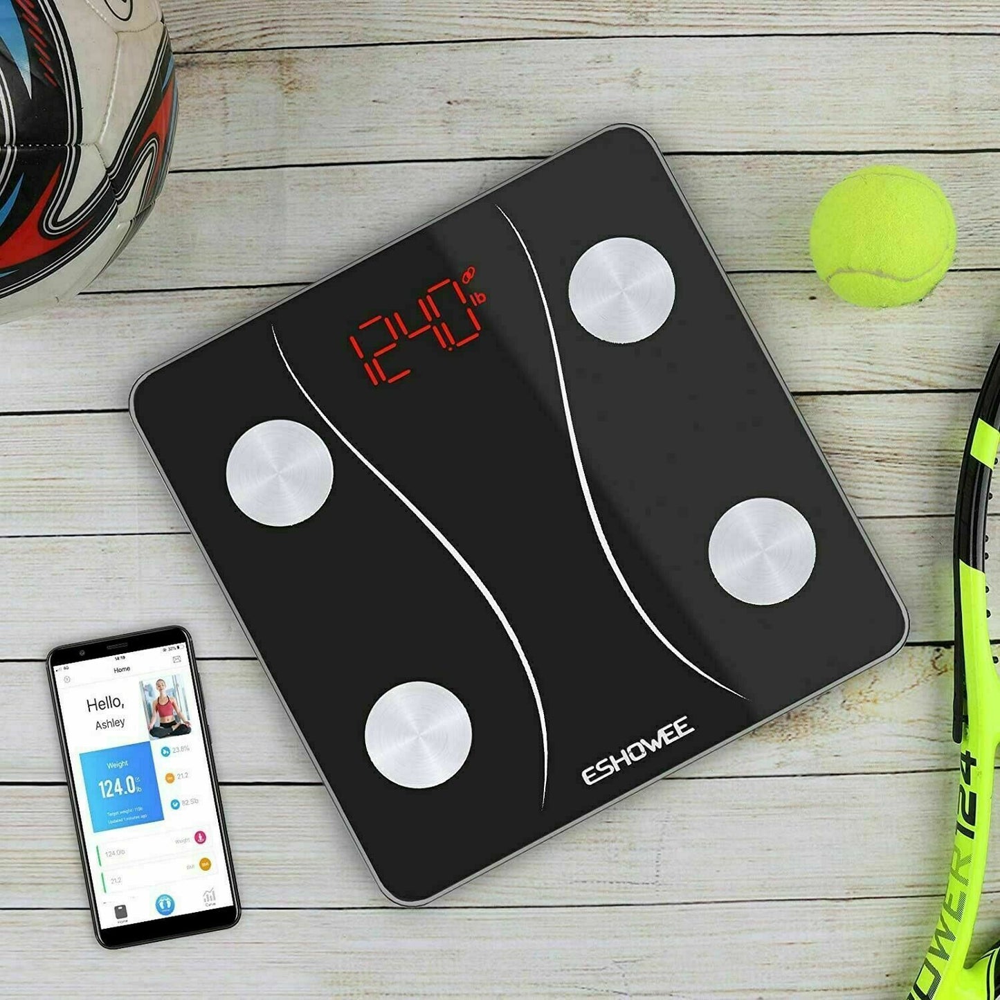 Bluetooth Körperfettwaage ESHOWEE CF398BLE BMI Waage Digital 180KG - AbisZHandel