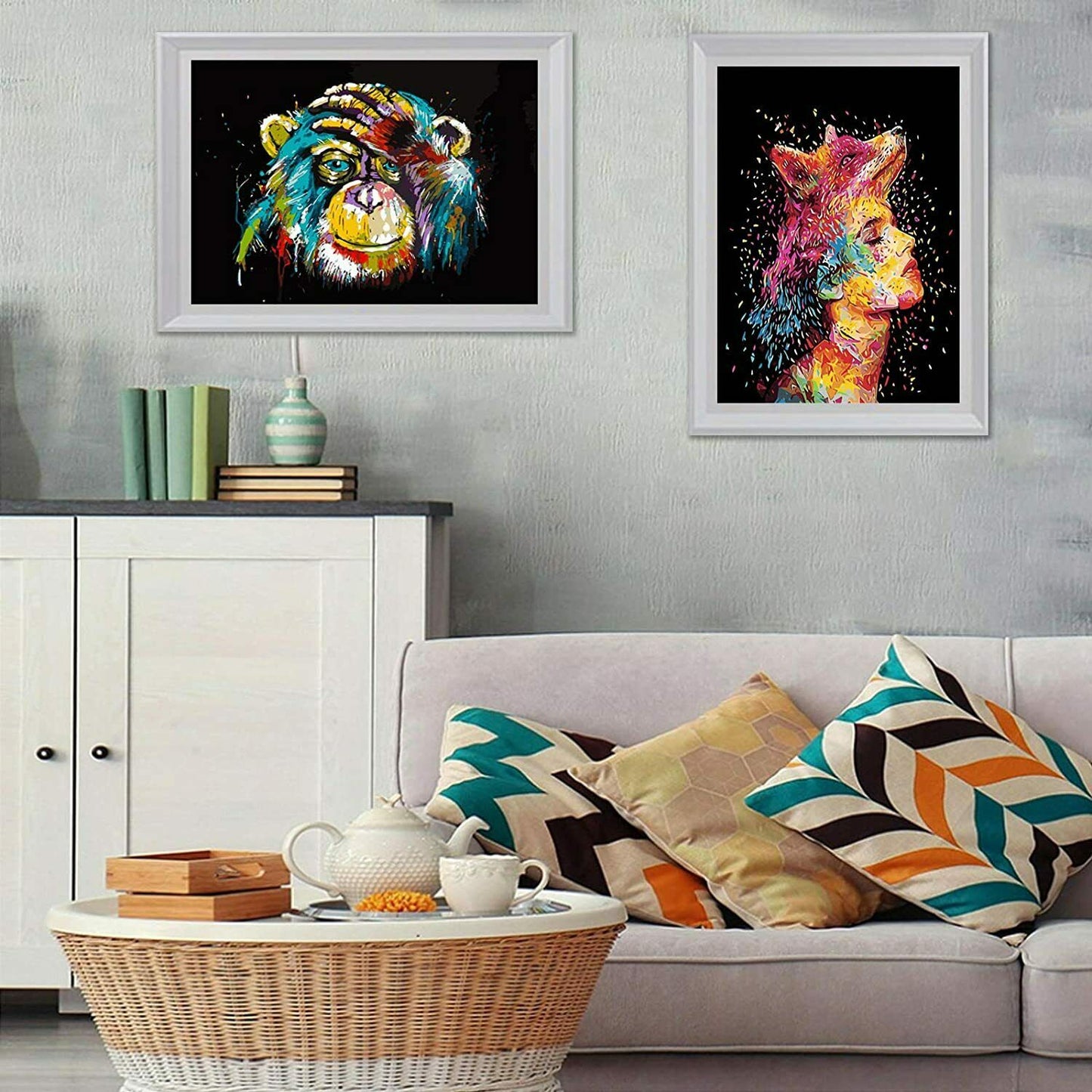 Malen nach Zahlen Ölgemälde auf Leinwandtuch Motiv Fox 50x40 DIY - AbisZHandel