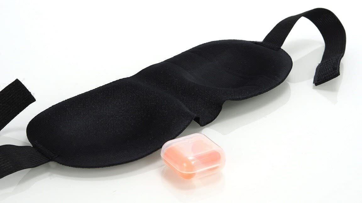 Nackenkissen Set mit Schlafmaske und Ohrstöpsel Memoryschaum Reisekissen - AbisZHandel