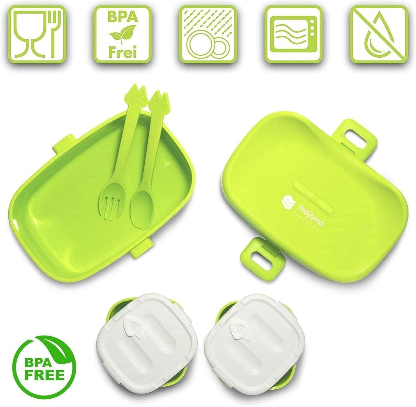 Kinder Lunchbox Brotdose mit Besteck BPA-Frei Top Qualität Unisex Bentobox - AbisZHandel