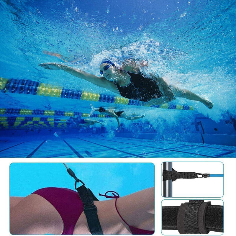 Pool Schwimmgurt Einstellbar Schwimmwiderstand 4M Zugseil Schwimmen Leine Gürtel - AbisZHandel