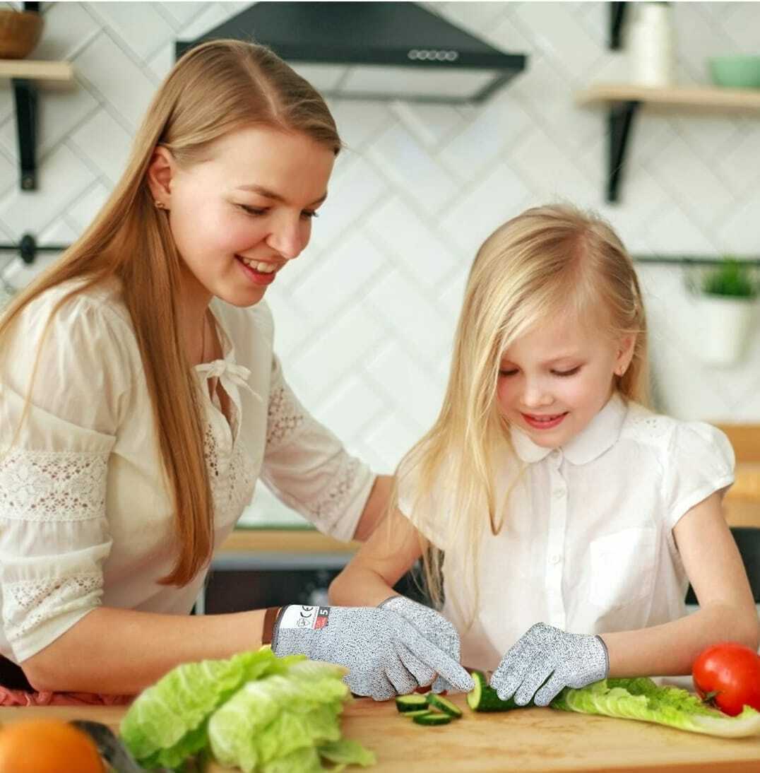 Schnittsichere Handschuhe ab 6 Jahren für Kinder Kochen Level 5 Schutz EN388 - AbisZHandel