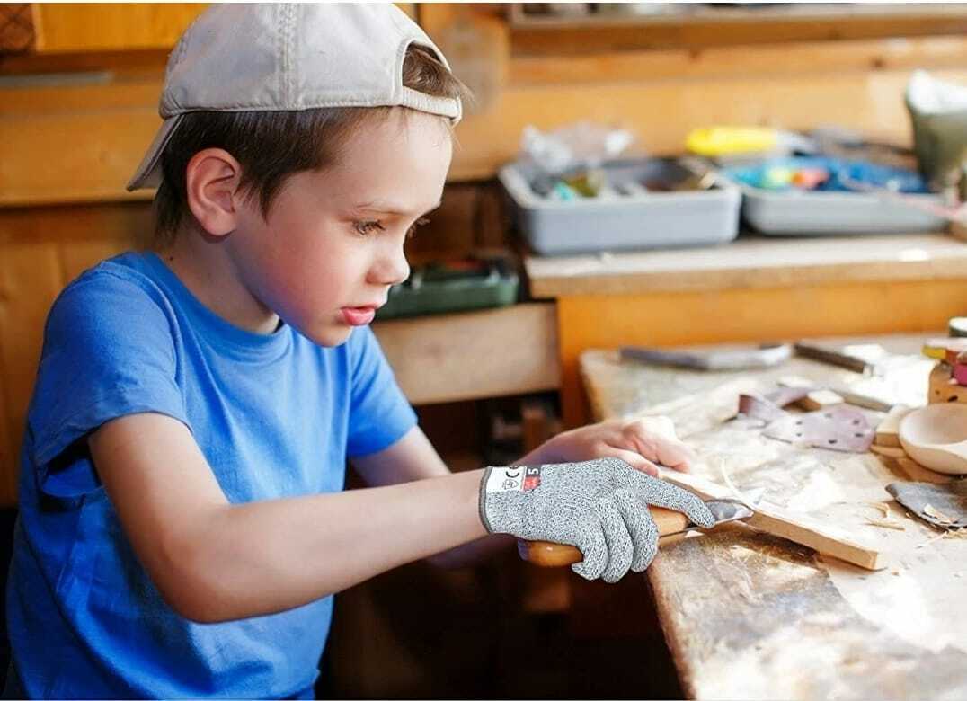 Schnittsichere Handschuhe ab 6 Jahren für Kinder Kochen Level 5 Schutz EN388 - AbisZHandel