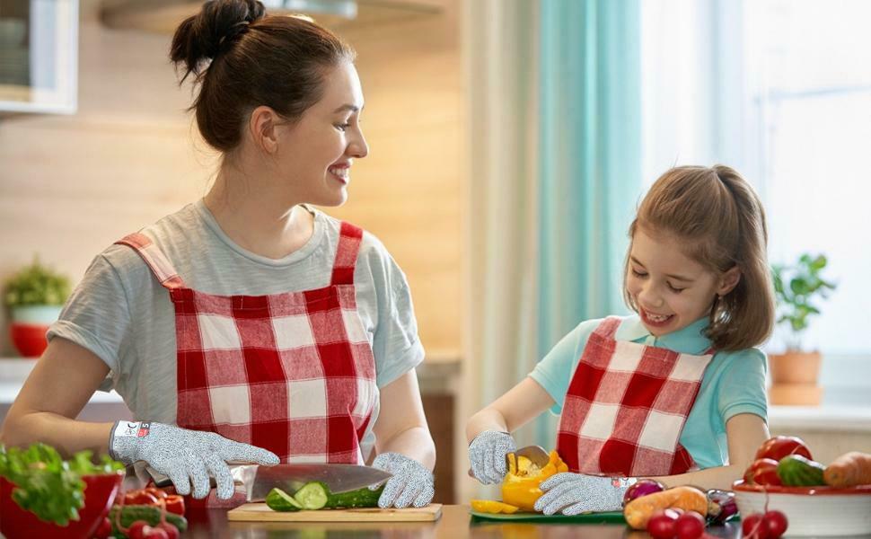 Schnittsichere Handschuhe ab 6 Jahren für Kinder Kochen Level 5 Schutz EN388 - AbisZHandel