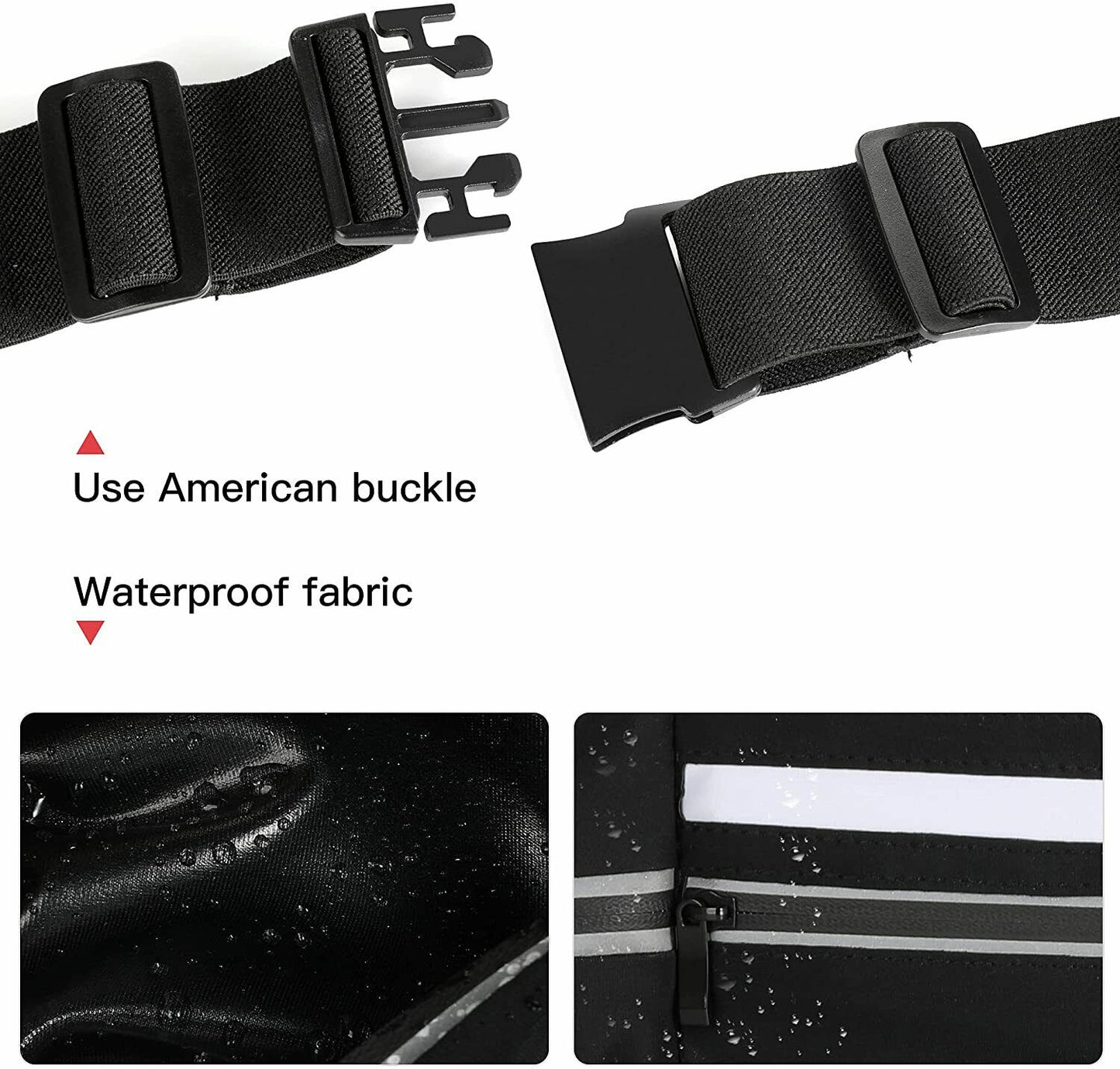 Laufgürtel Running Belt LED Bauchtasche Fitness Lauftasche USB Reflektor Handy - AbisZHandel