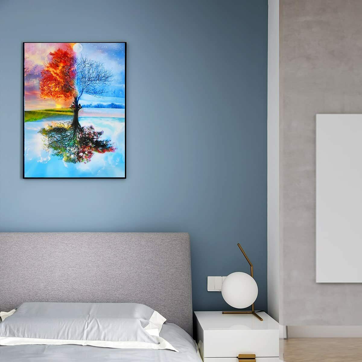 Malen nach Zahlen Ölgemälde auf Leinwandtuch Motiv Baum 50x40 DIY - AbisZHandel