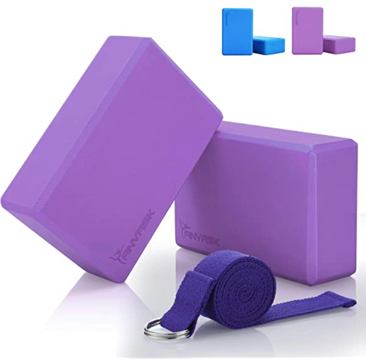 2er Set Yogablöcke mit Sicherheitsgurt