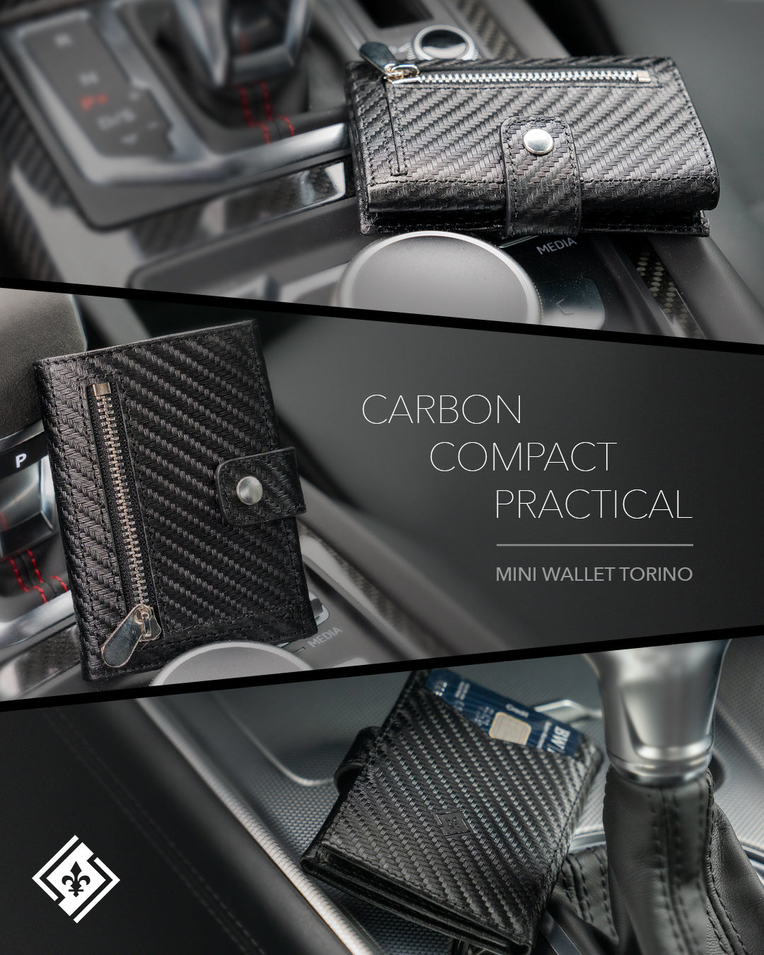 Mini Wallet Torino Carbon