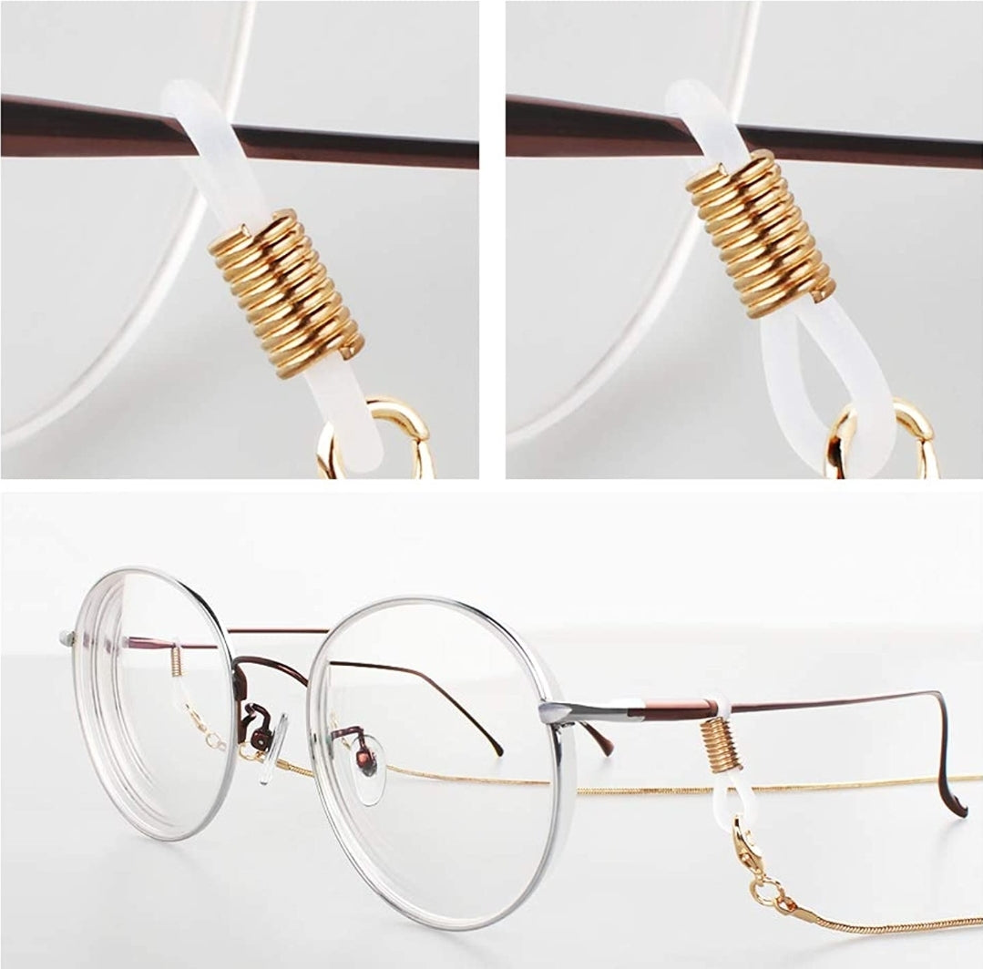 Gold Brillenkette 3 Stück 76cm Brille auch als Halskette Schnur Silikon Heqishun - AbisZHandel