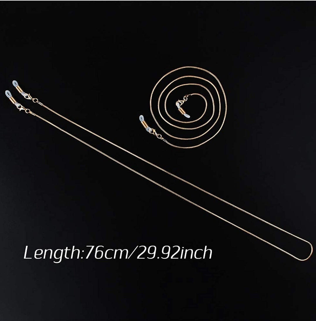 Gold Brillenkette 3 Stück 76cm Brille auch als Halskette Schnur Silikon Heqishun - AbisZHandel