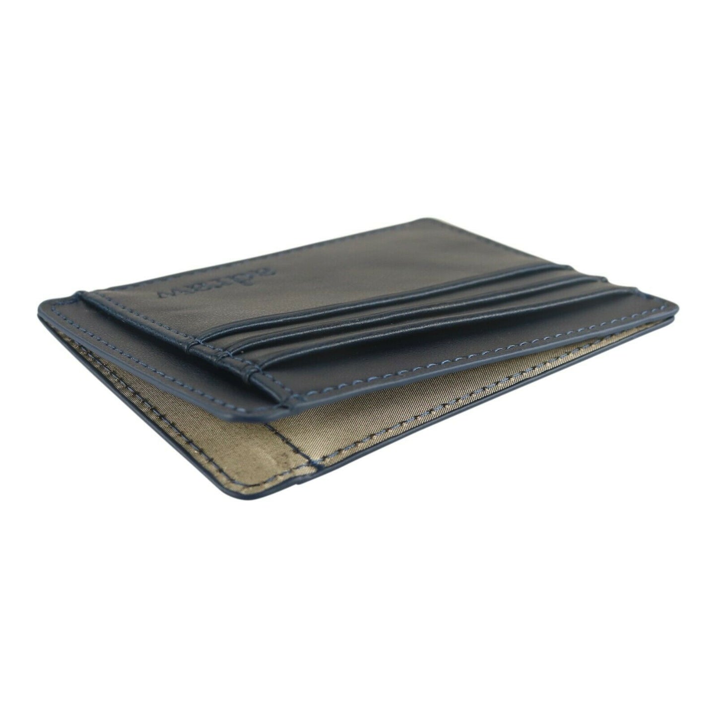 Scheckkartenetui Brieftasche Kreditkartenetui aus echtem Rindsleder RFID Blau/Navy - AbisZHandel