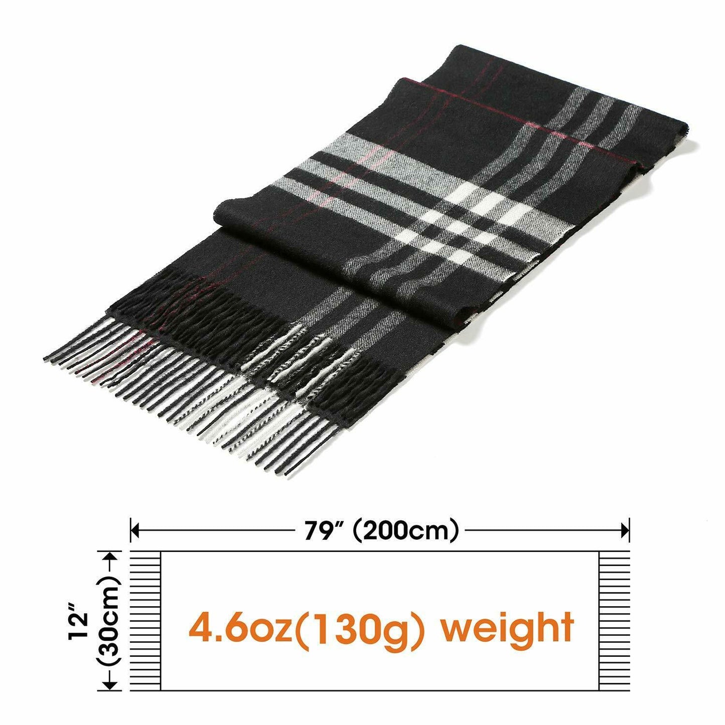 i+k Premium Schal Tuch 100% Wolle (Merino) Unisex 30x180cm in Geschenkbox A-24 - AbisZHandel