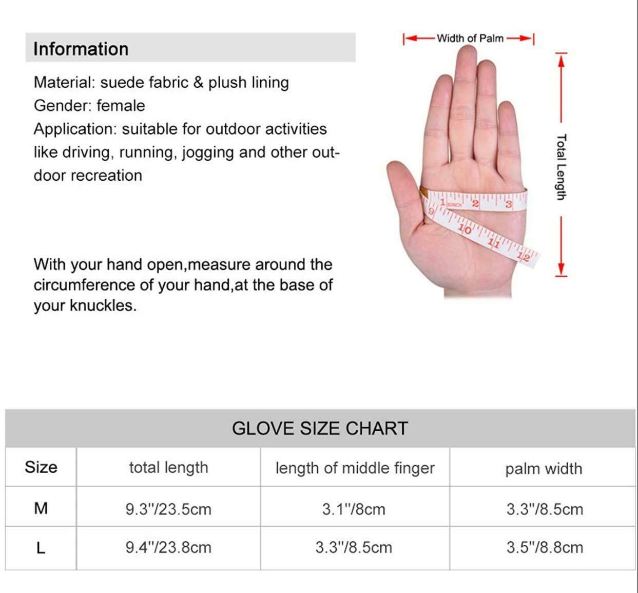 Damen Wildleder Handschuhe Dick Warm Winterhandschuhe Touchscreen Pelz Gefüttert - AbisZHandel