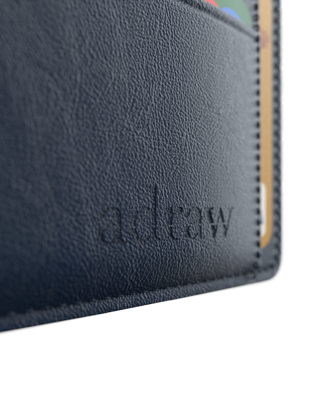 Scheckkartenetui Brieftasche Kreditkartenetui aus echtem Rindsleder RFID Blau/Navy - AbisZHandel