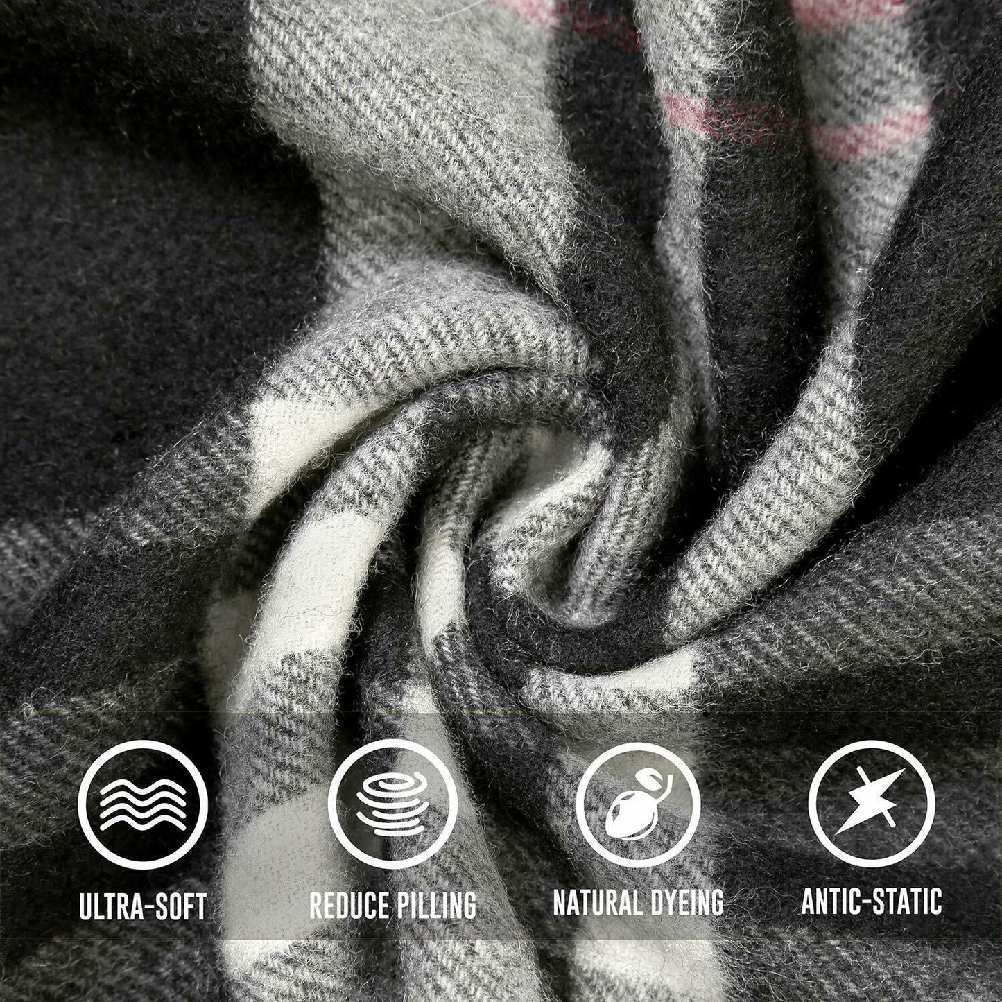 i+k Premium Schal Tuch 100% Wolle (Merino) Unisex 30x180cm in Geschenkbox A-24 - AbisZHandel