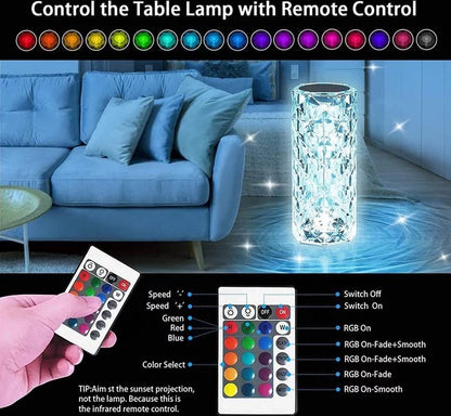 Kristall RGB Touch Lampe: Eleganz für Ihr Zuhause