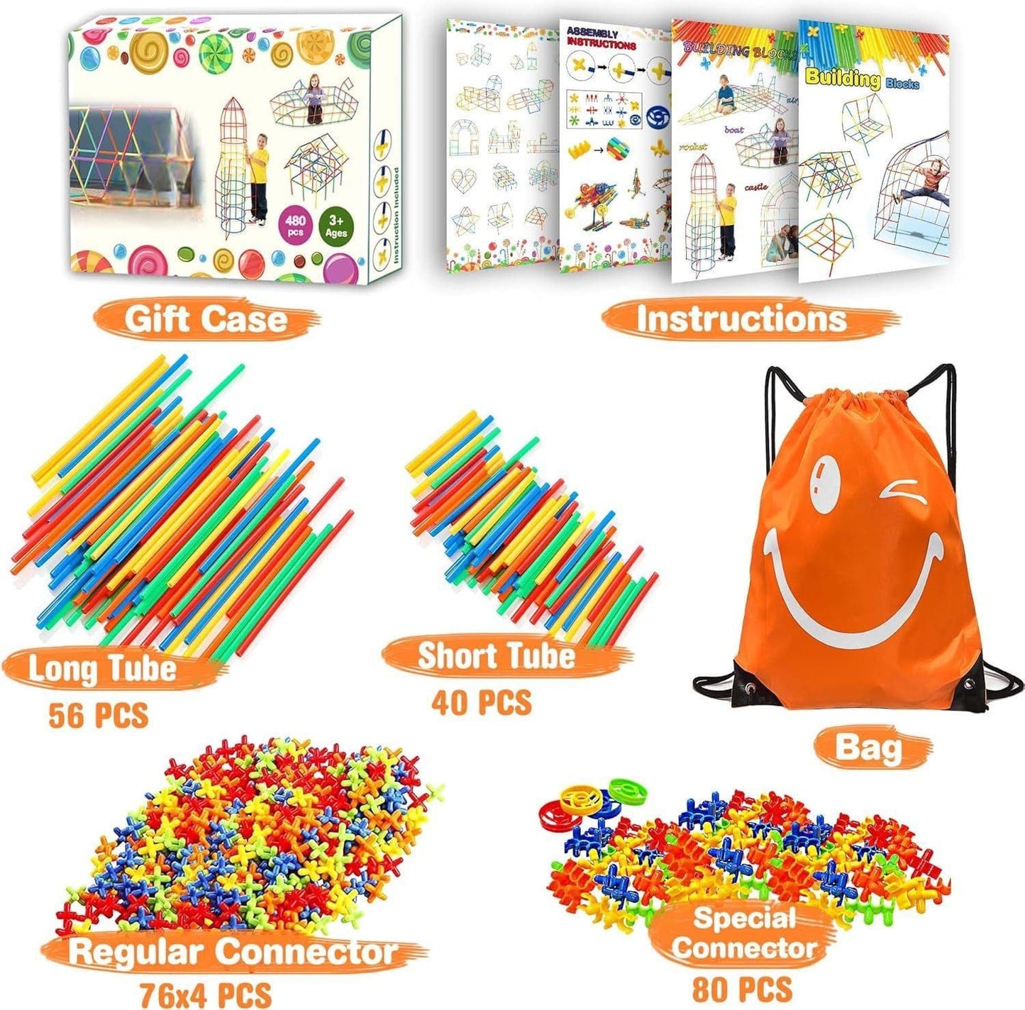 SIENIANLINE Verbinder Bauspielzeug – 480 Teile | Kreatives STEM‑Lernspielzeug ab 3 Jahren