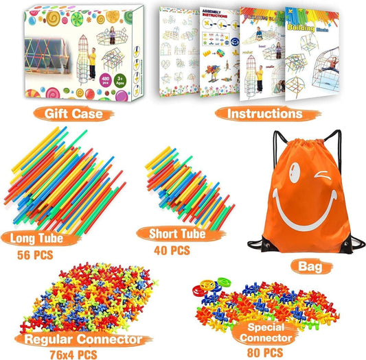 SIENIANLINE Verbinder Bauspielzeug – 480 Teile | Kreatives STEM‑Lernspielzeug ab 3 Jahren