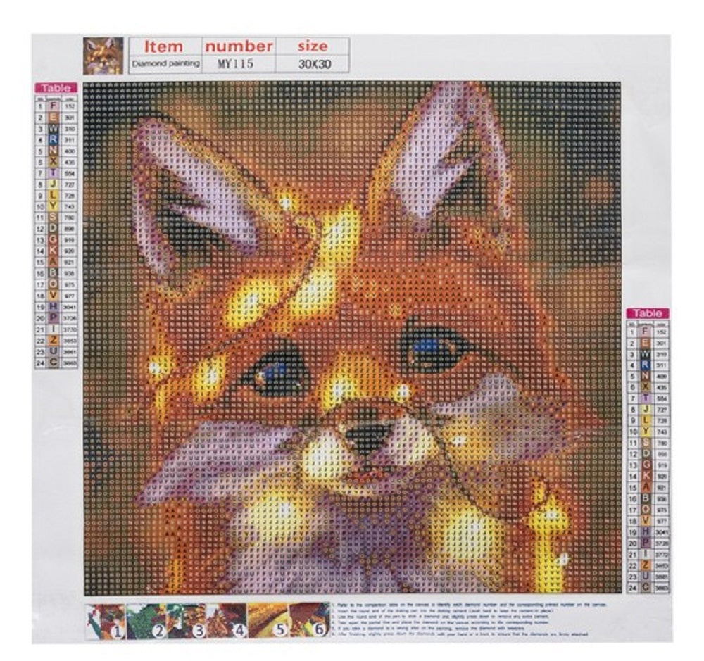 5D Diamond Painting Fuchs - Malen nach Zahlen Set, 30x40cm, DIY Hobby