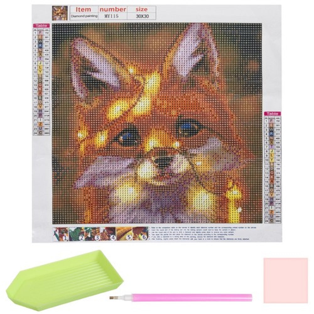 5D Diamond Painting Fuchs - Malen nach Zahlen Set, 30x40cm, DIY Hobby