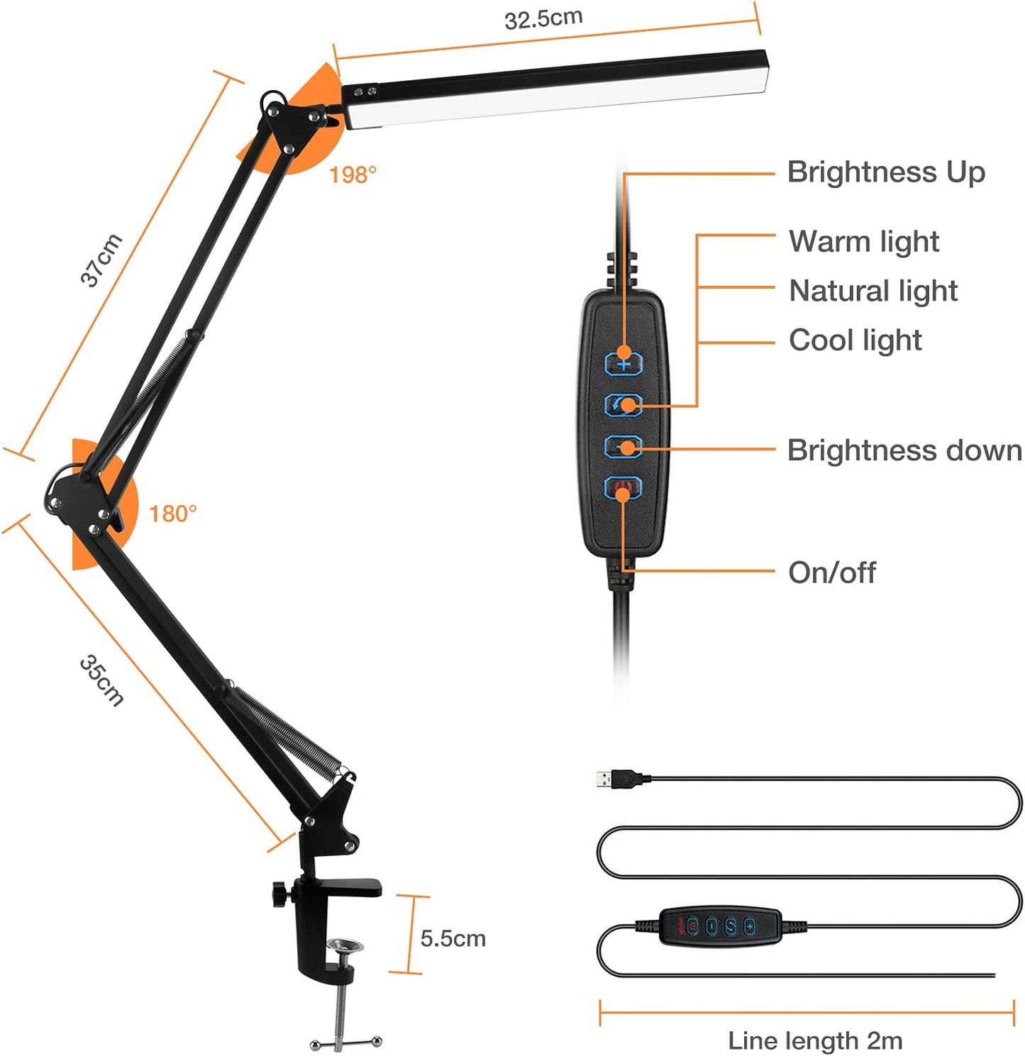 LED Schreibtischlampe Dimmbar (10W)