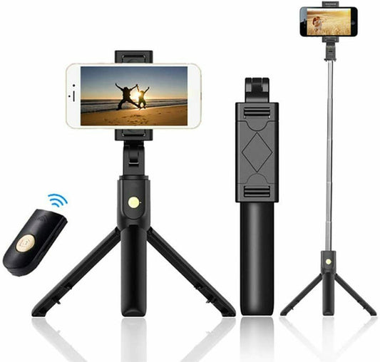 Smartphone Selfie Stick Handy Bluetooth Stativ 3 in1 Tripod Selfie Selfie-Stange - AbisZHandel