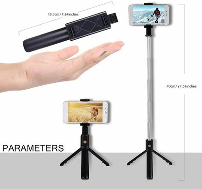 Smartphone Selfie Stick Handy Bluetooth Stativ 3 in1 Tripod Selfie Selfie-Stange - AbisZHandel