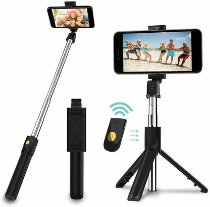 Smartphone Selfie Stick Handy Bluetooth Stativ 3 in1 Tripod Selfie Selfie-Stange - AbisZHandel