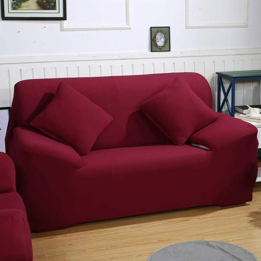 Sofa Spannbezug 2er Sofa Husse Überwurf 85x160cm Bordeaux Baumwolle Stretch Rot - AbisZHandel