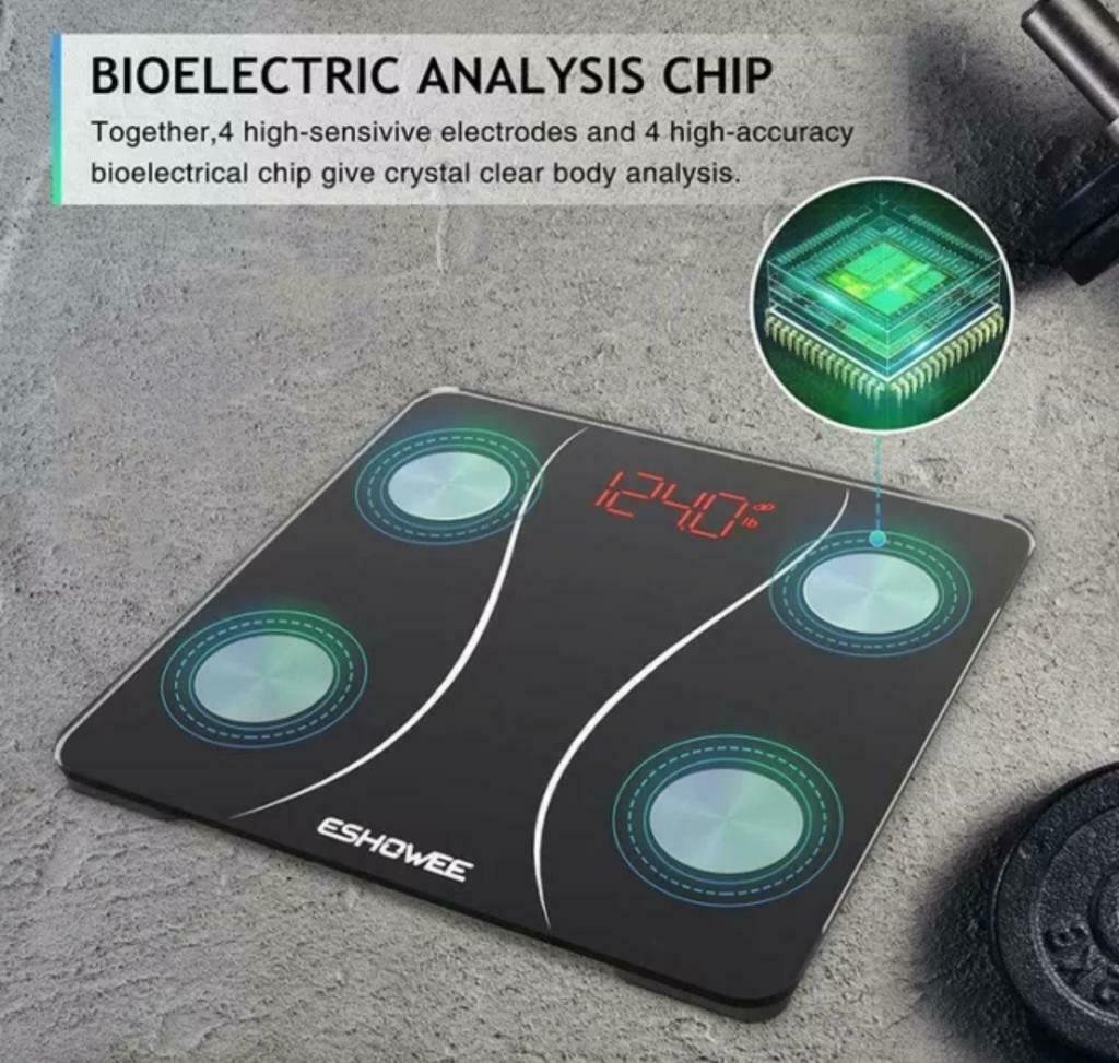 Bluetooth Körperfettwaage ESHOWEE CF398BLE BMI Waage Digital 180KG - AbisZHandel